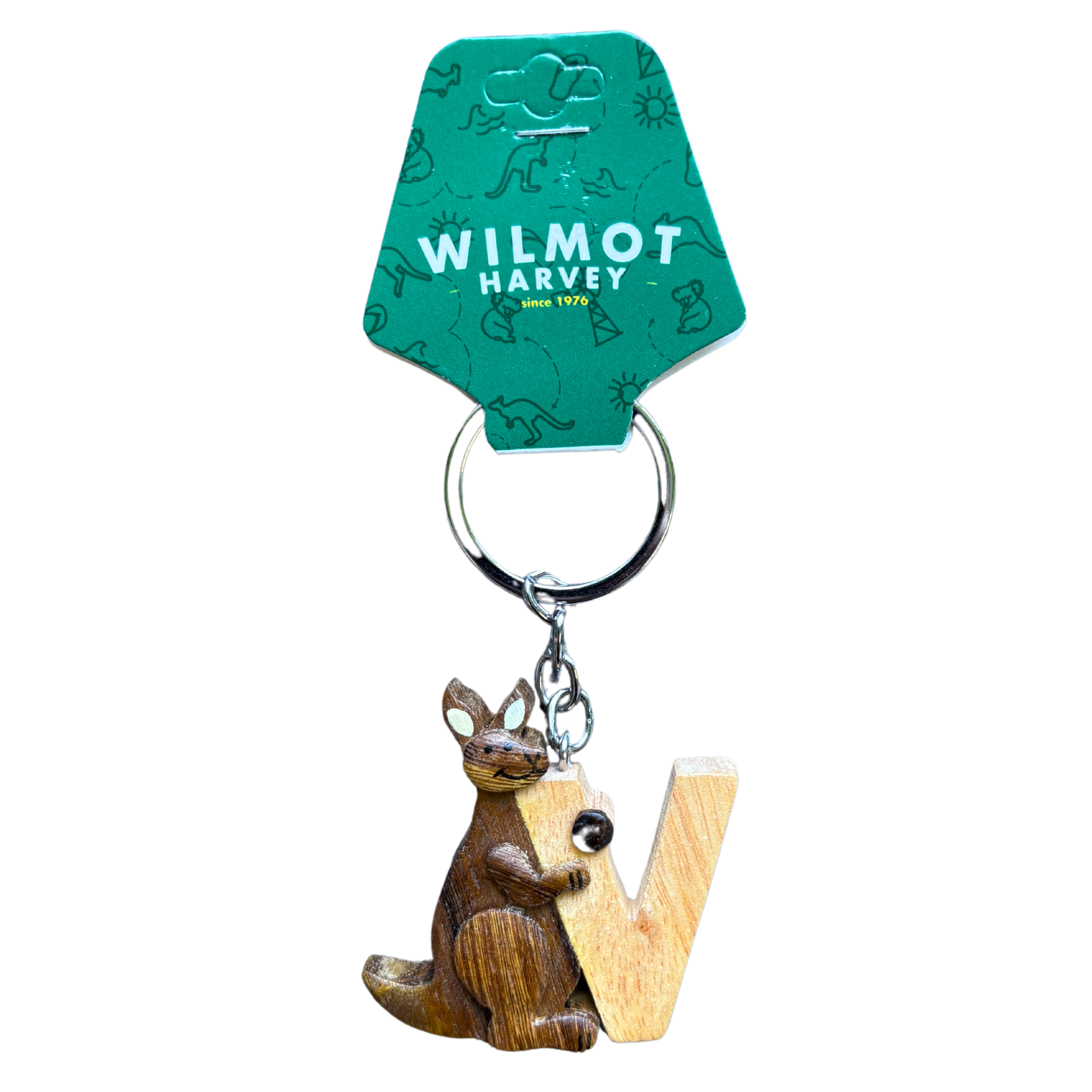 Timber Keyring - Alphabet Kangaroo Range - Wilmot Harvey