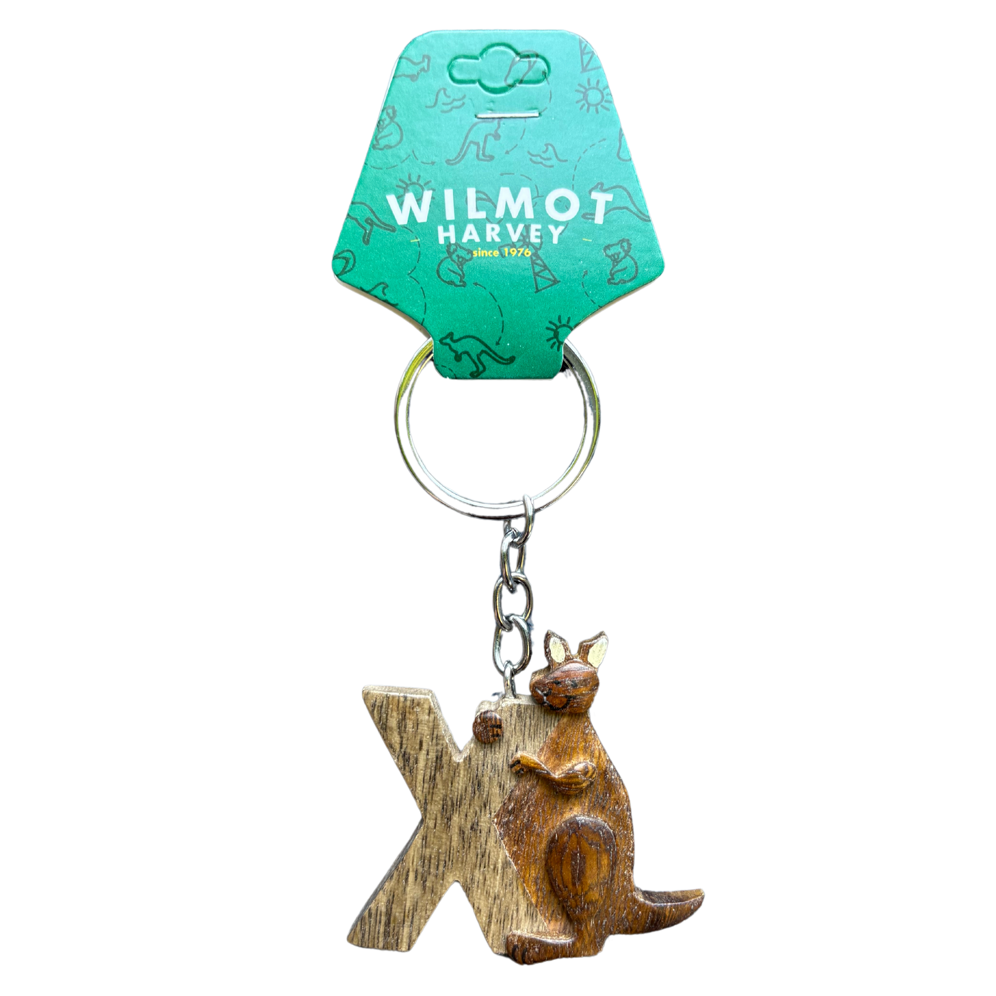 Timber Keyring - Alphabet Kangaroo Range - Wilmot Harvey