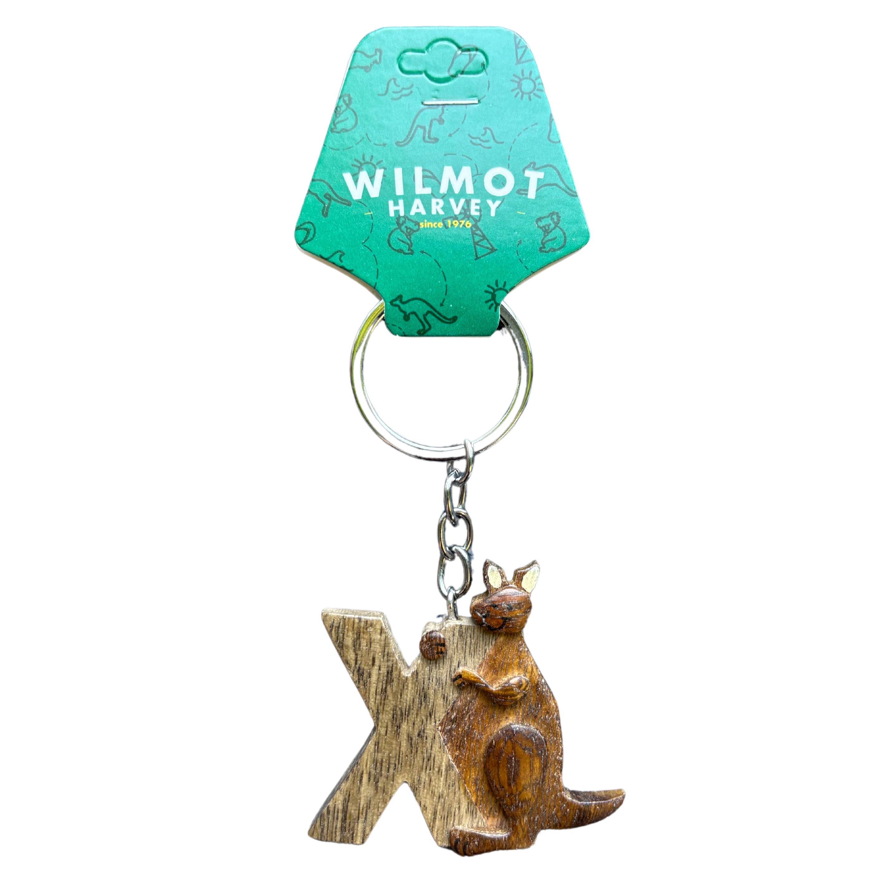 Timber Keyring - Alphabet Kangaroo Range - Wilmot Harvey