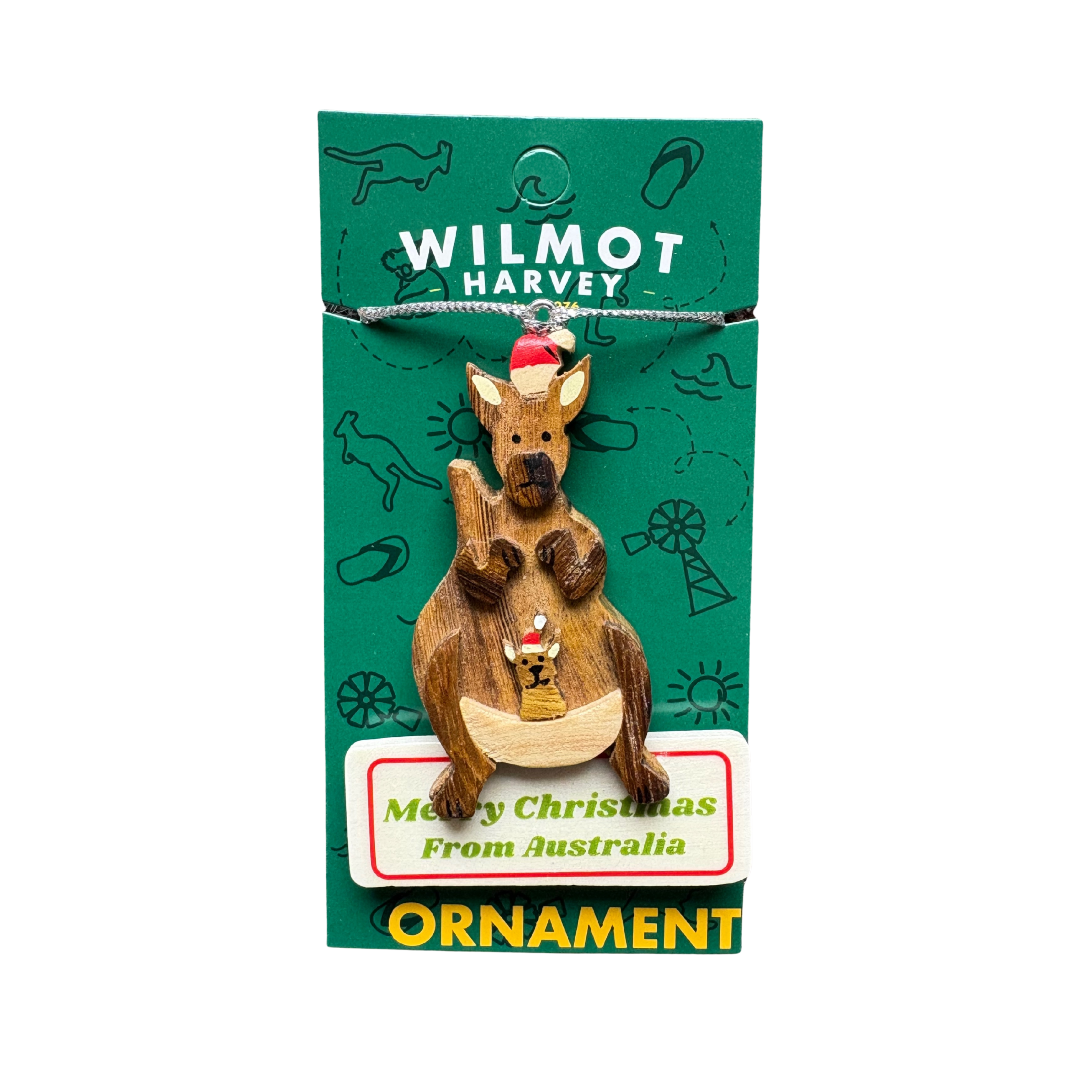 Timber Christmas Ornament - Kangaroo Joey