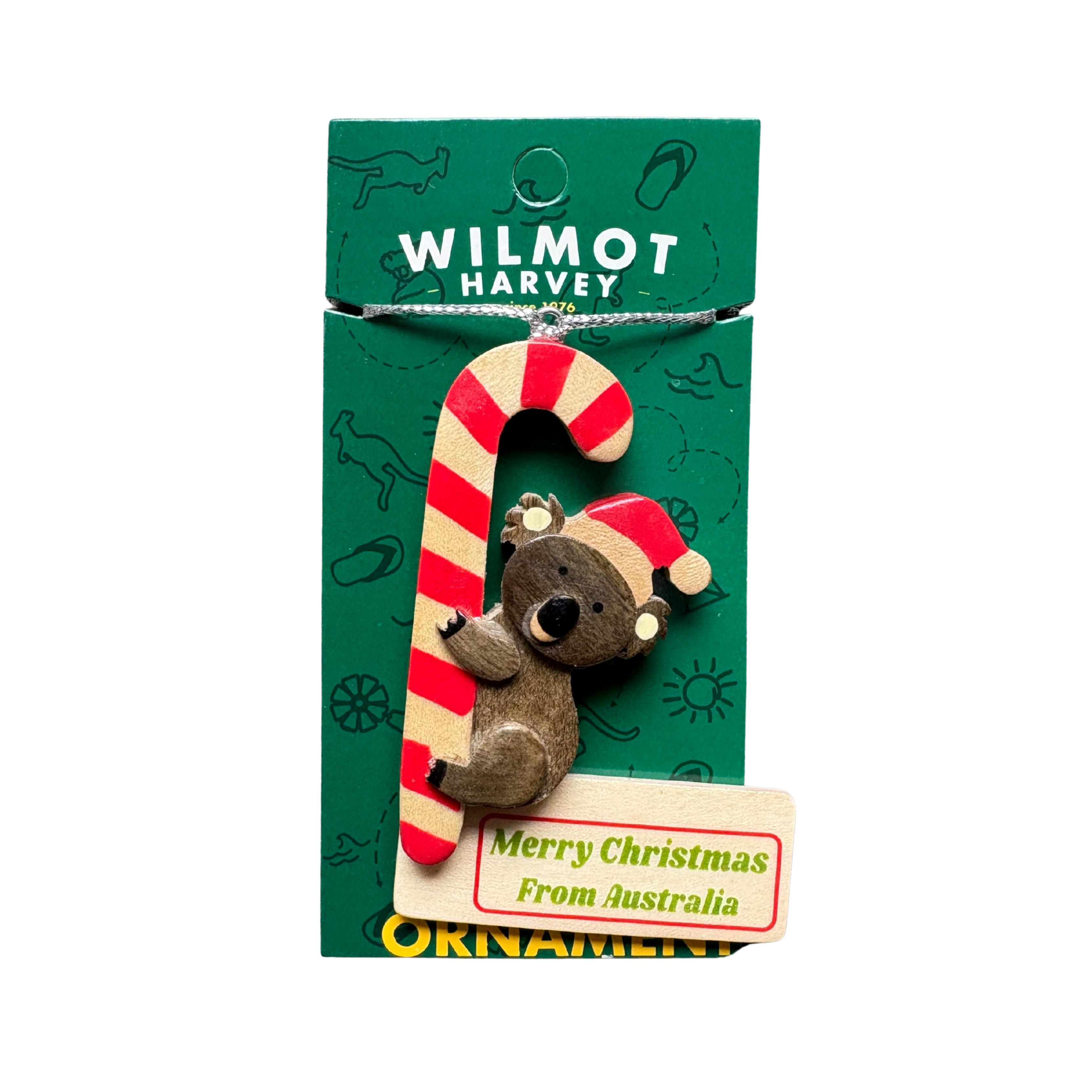 Timber Christmas Ornaments - Koala Santa Bell - Wilmot Harvey