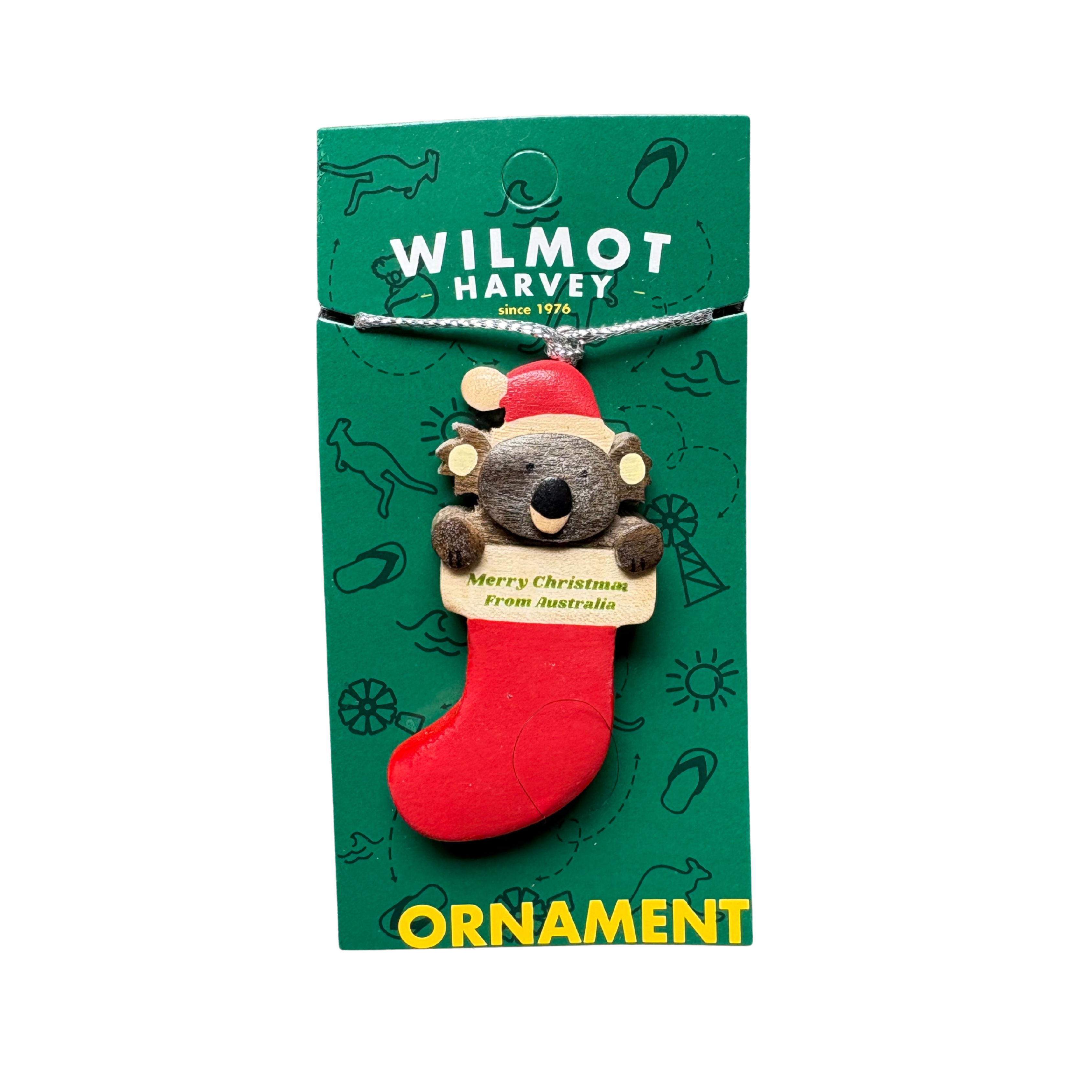 Timber Christmas Ornaments - Koala Santa Bell - Wilmot Harvey