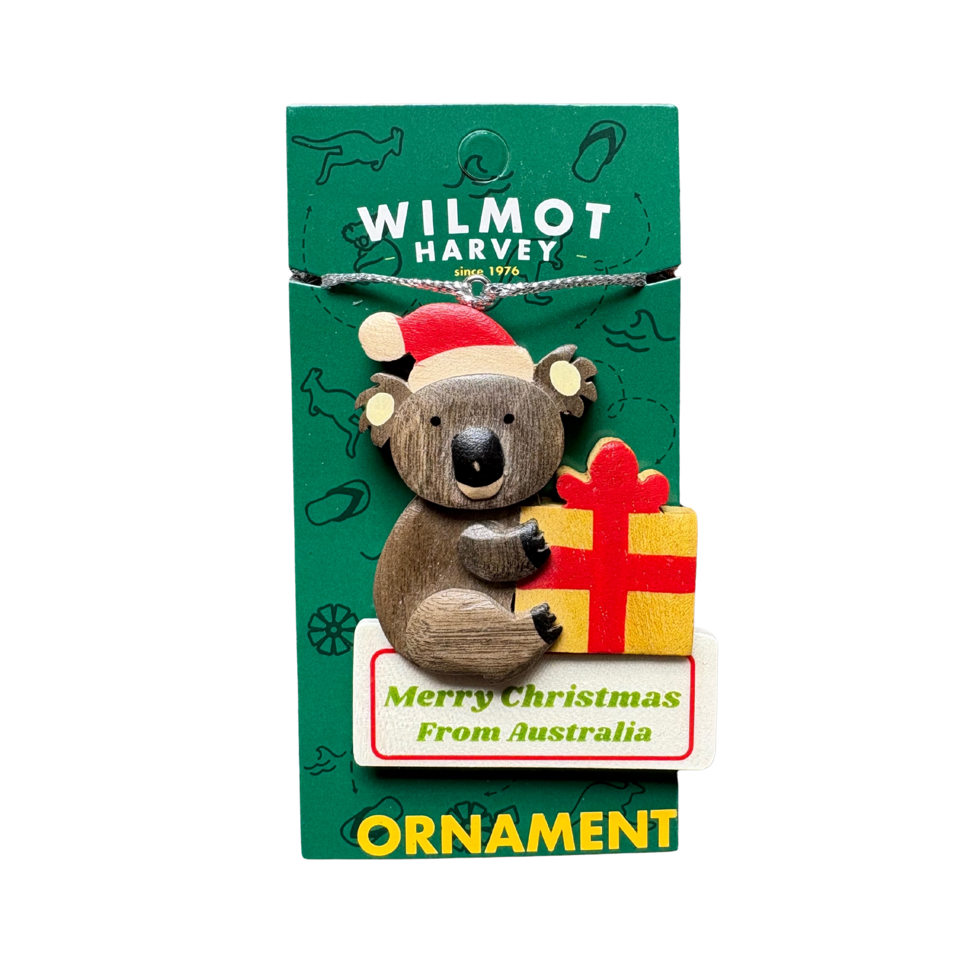 Timber Christmas Ornaments - Koala Santa Bell - Wilmot Harvey