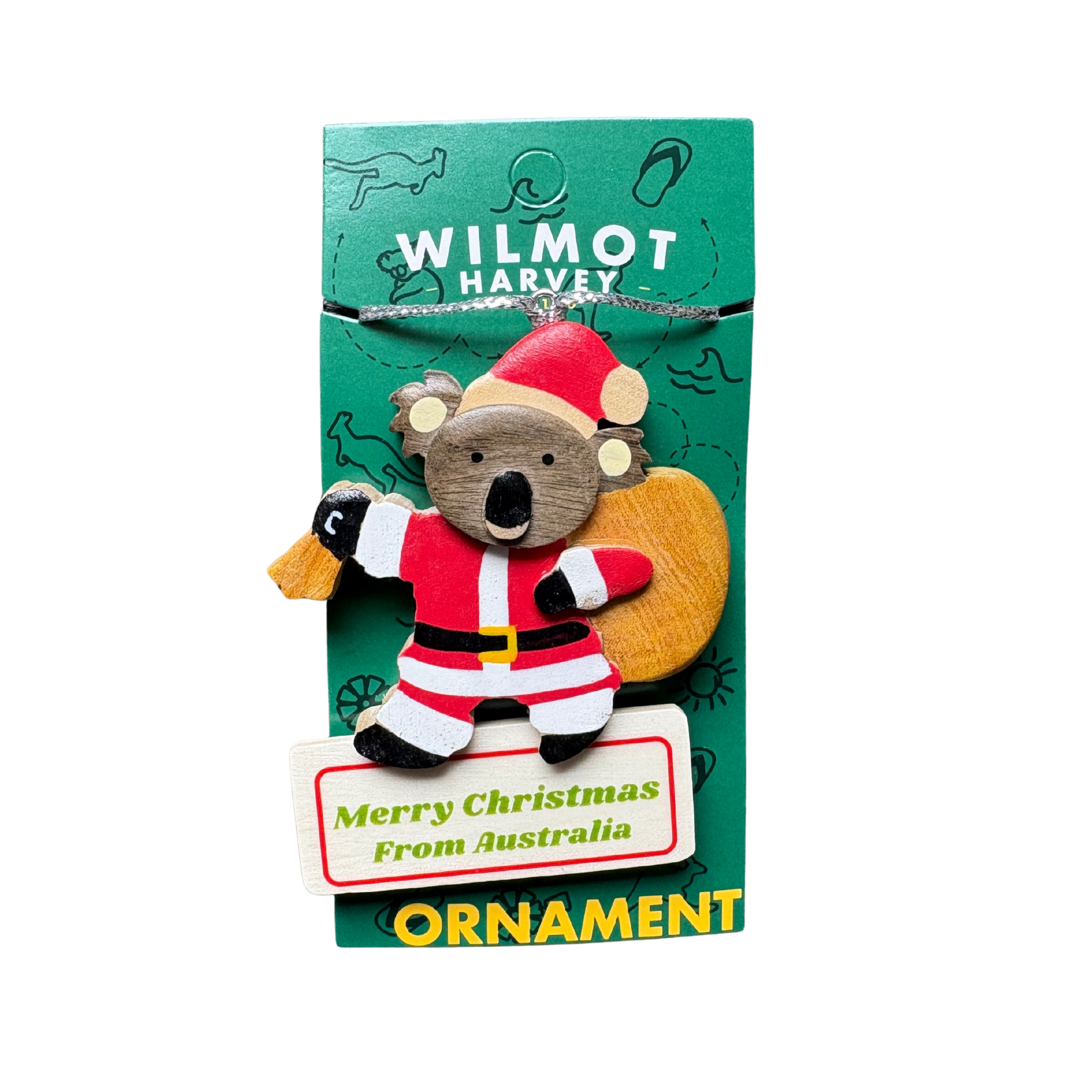 Timber Christmas Ornaments - Koala Santa Bell - Wilmot Harvey