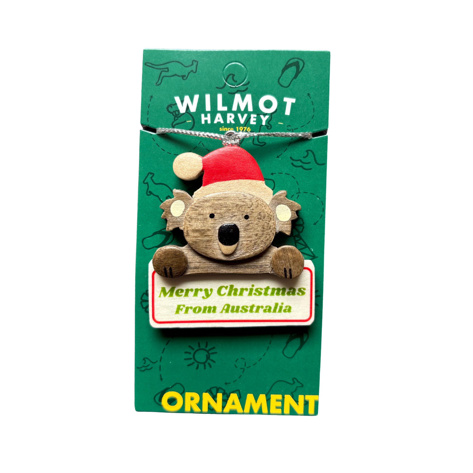 Timber Christmas Ornaments - Koala Santa Bell - Wilmot Harvey
