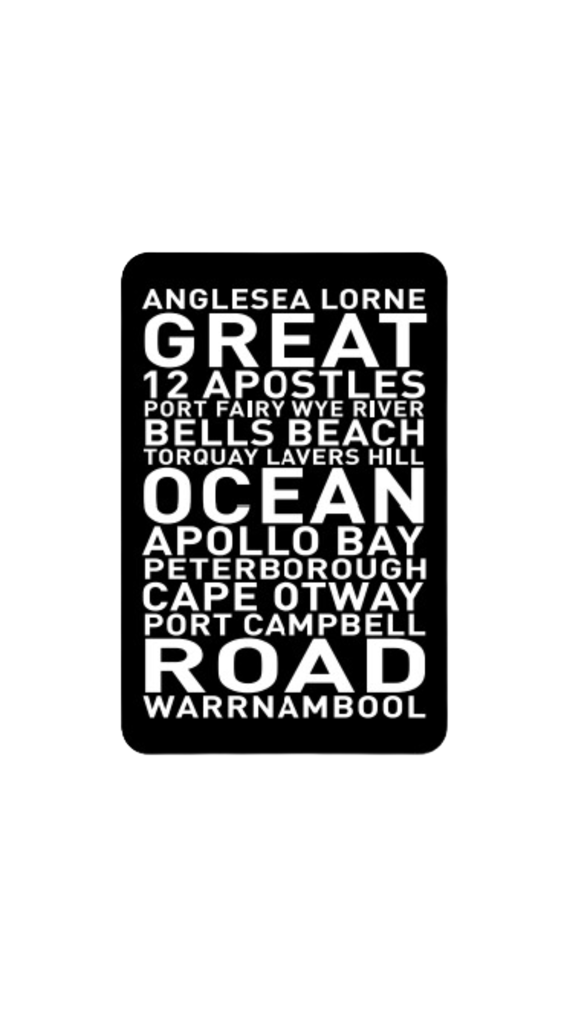 Fridge Magnet - Great Ocean Road Town Names
