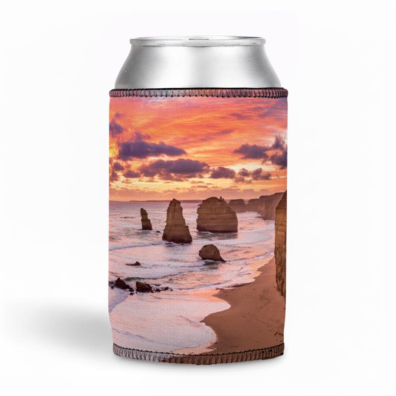 Stubby Holder - Twelve Apostles Great Ocean Road Pink Sunset