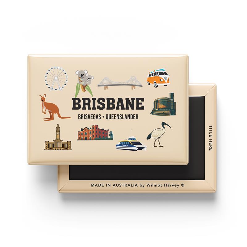 Tin Fridge Magnet - Brisbane Icons