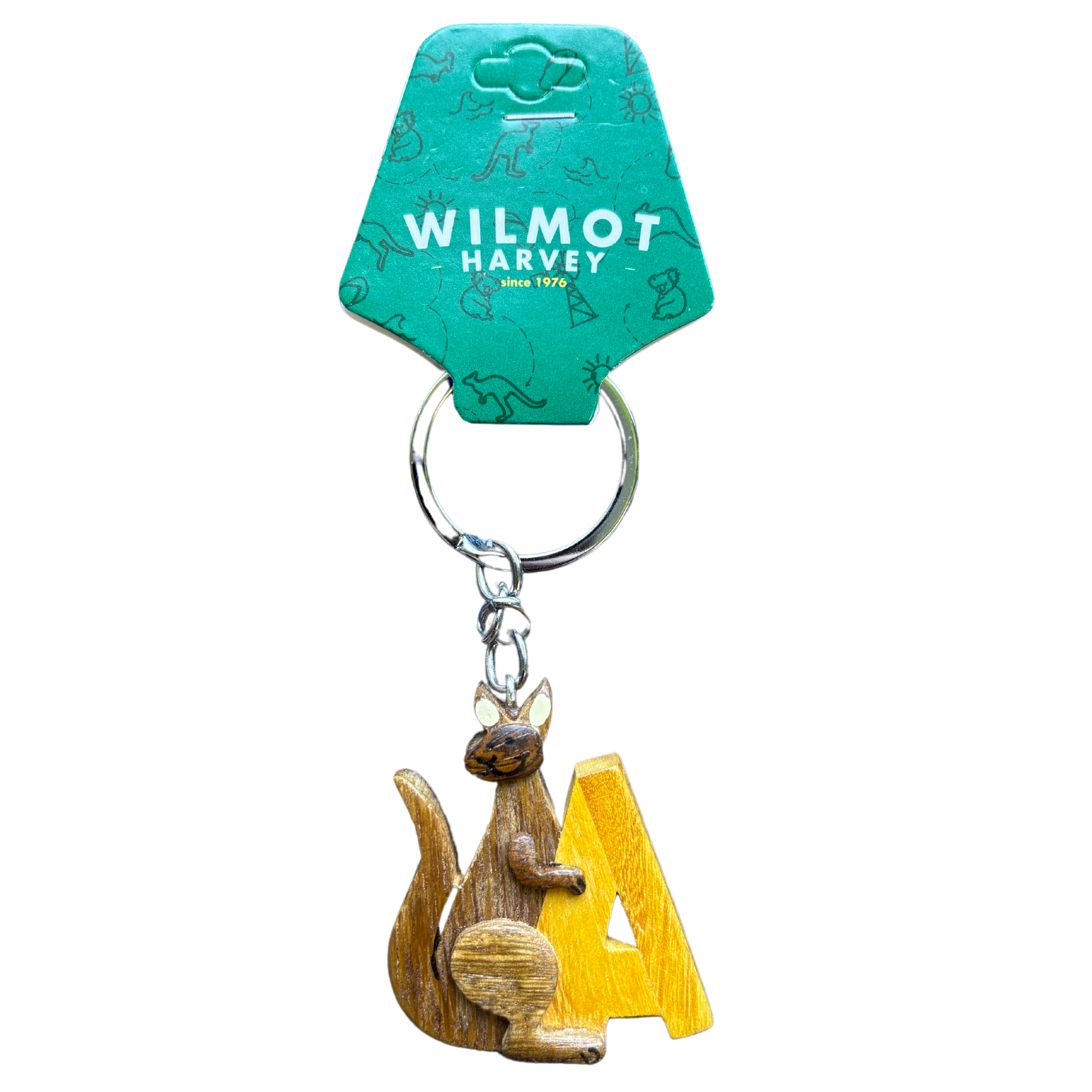 Timber Keyring - Alphabet Kangaroo Range - Wilmot Harvey