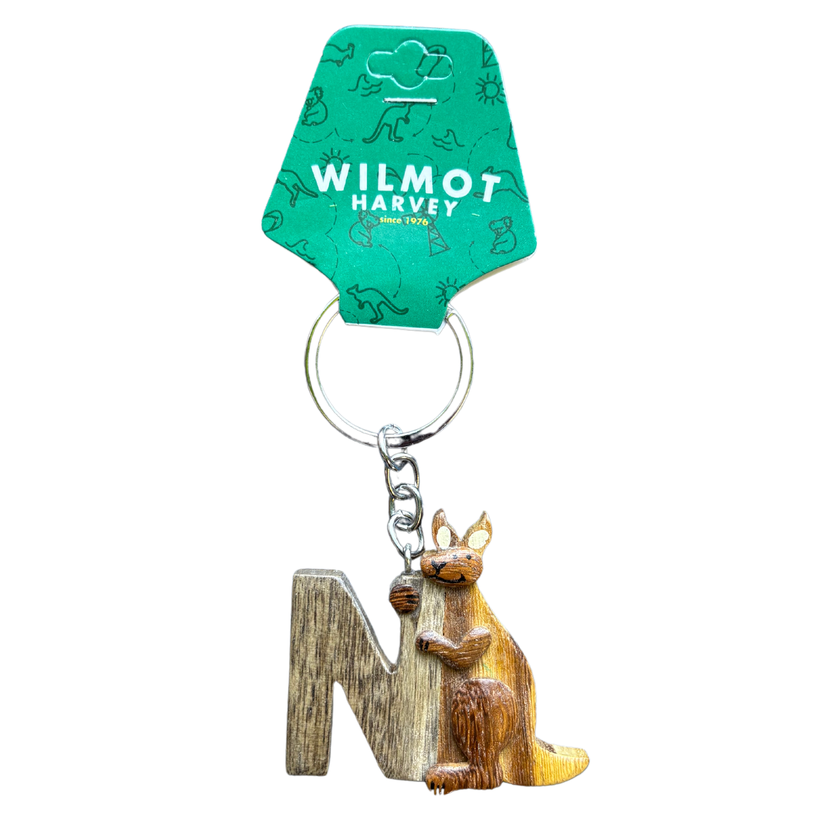 Timber Keyring - Alphabet Kangaroo Range - Wilmot Harvey