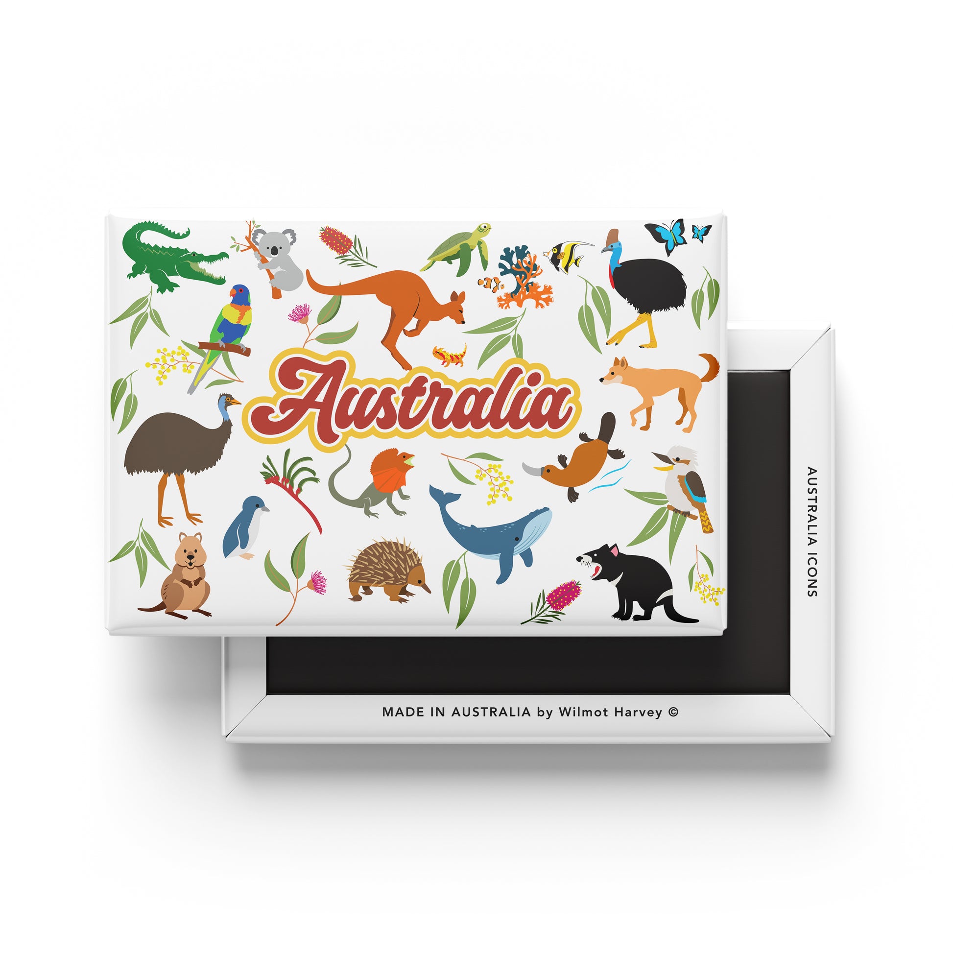 Tin Fridge Magnet - Australian Icons Wildlife - Wilmot Harvey