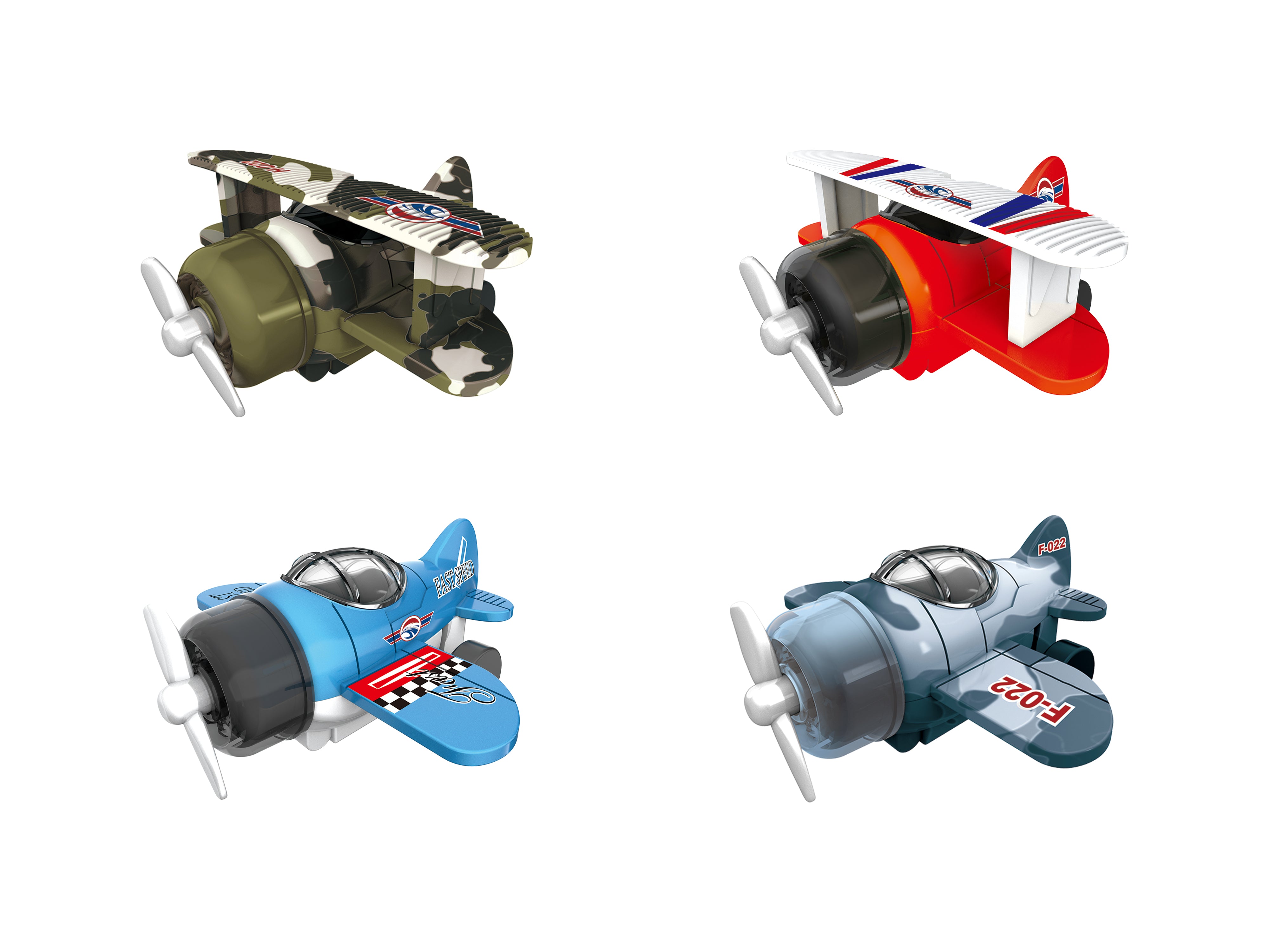 Mini Pullback Toy - Bi Plane (Box of 16)