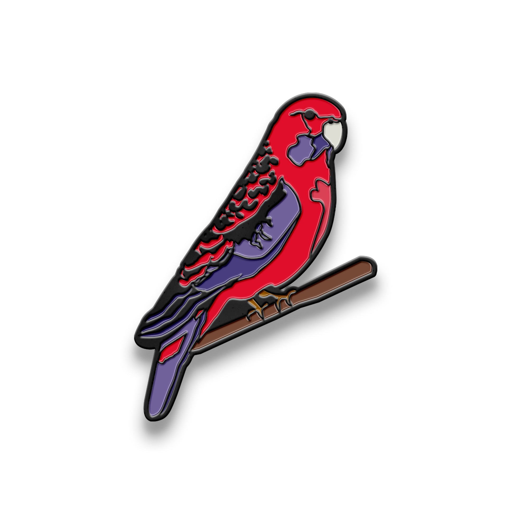Hat Badge - Crimson Rosella 2 - Wilmot Harvey
