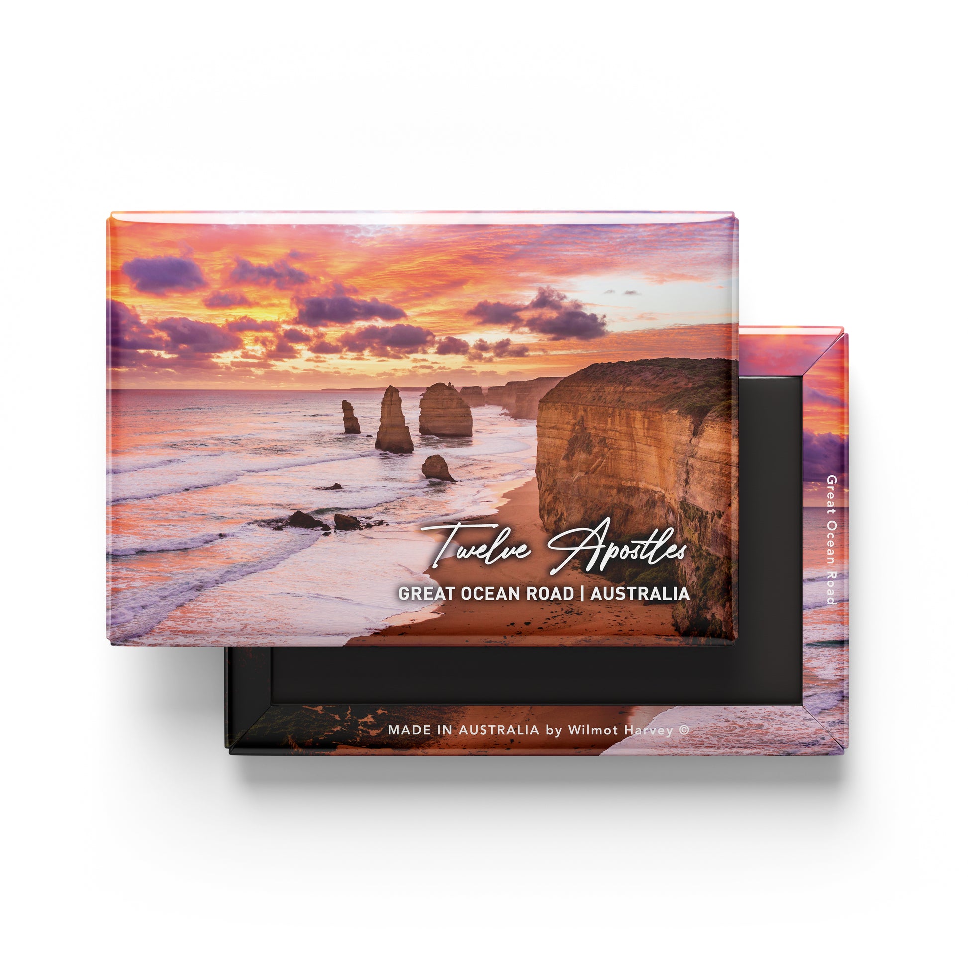 Tin Fridge Magnet - Great Ocean Road 12 Apostles Sunset - Wilmot Harvey