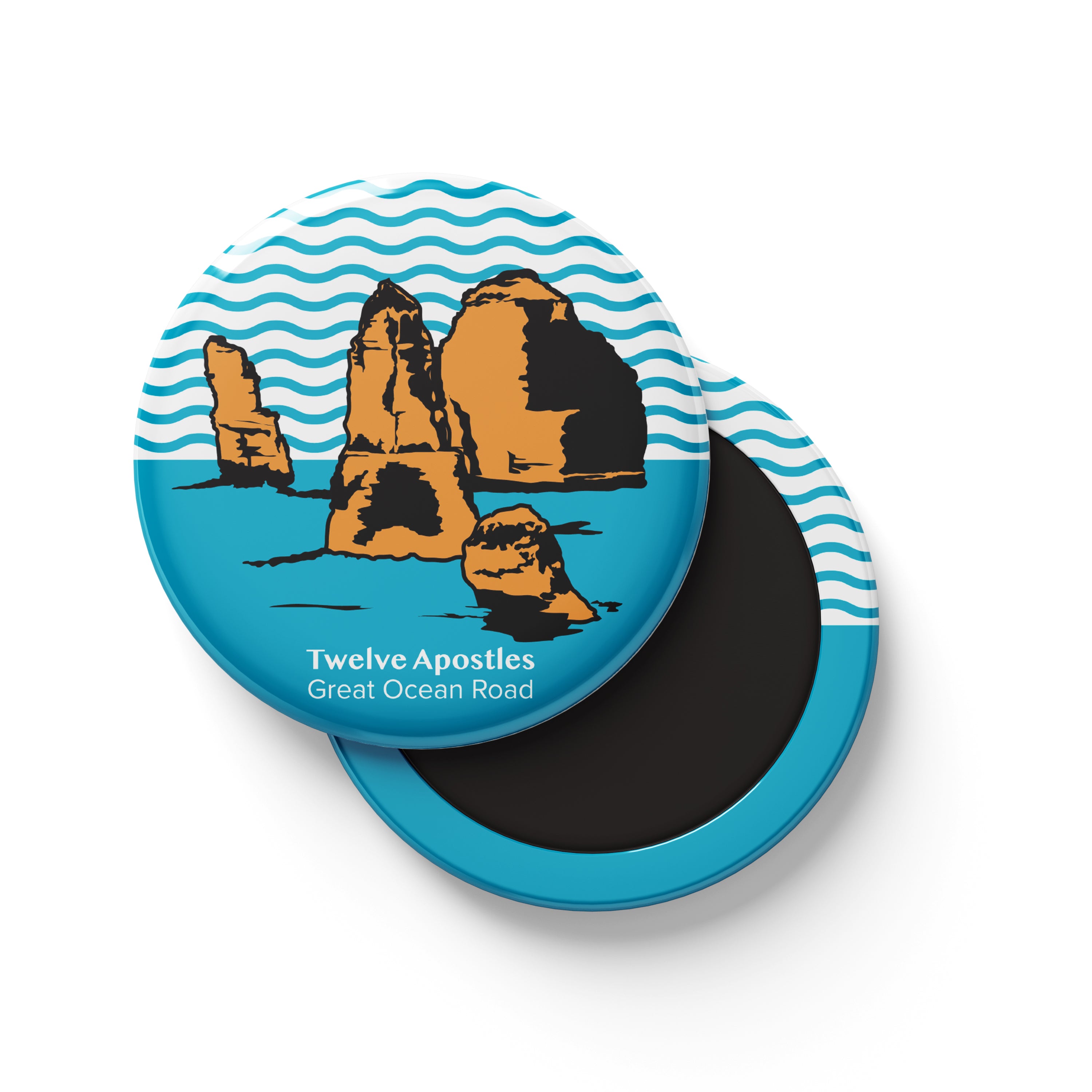 Tin Fridge Magnet - Great Ocean Road 12 Apostles Round