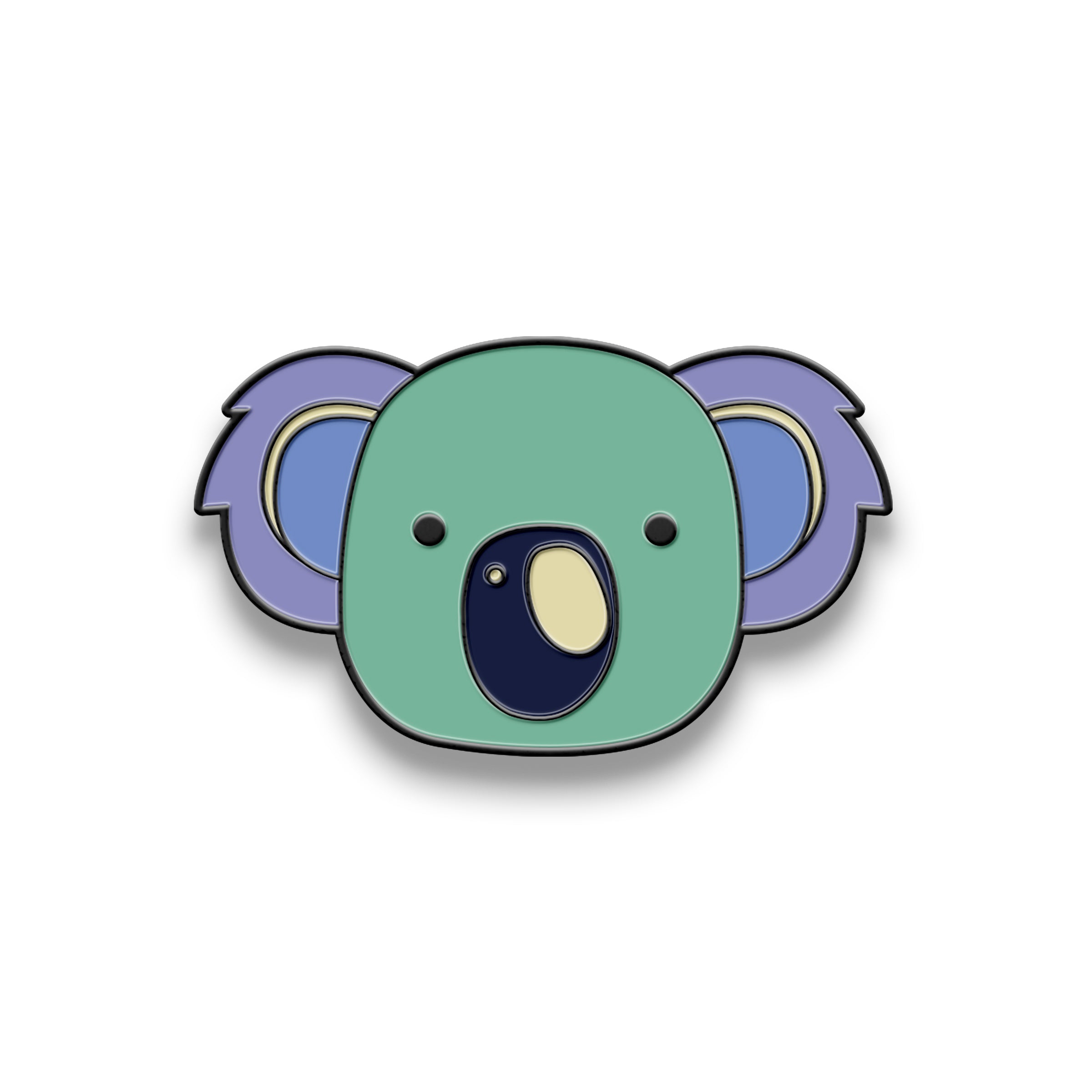 Hat Badge - Koala Head Aqua