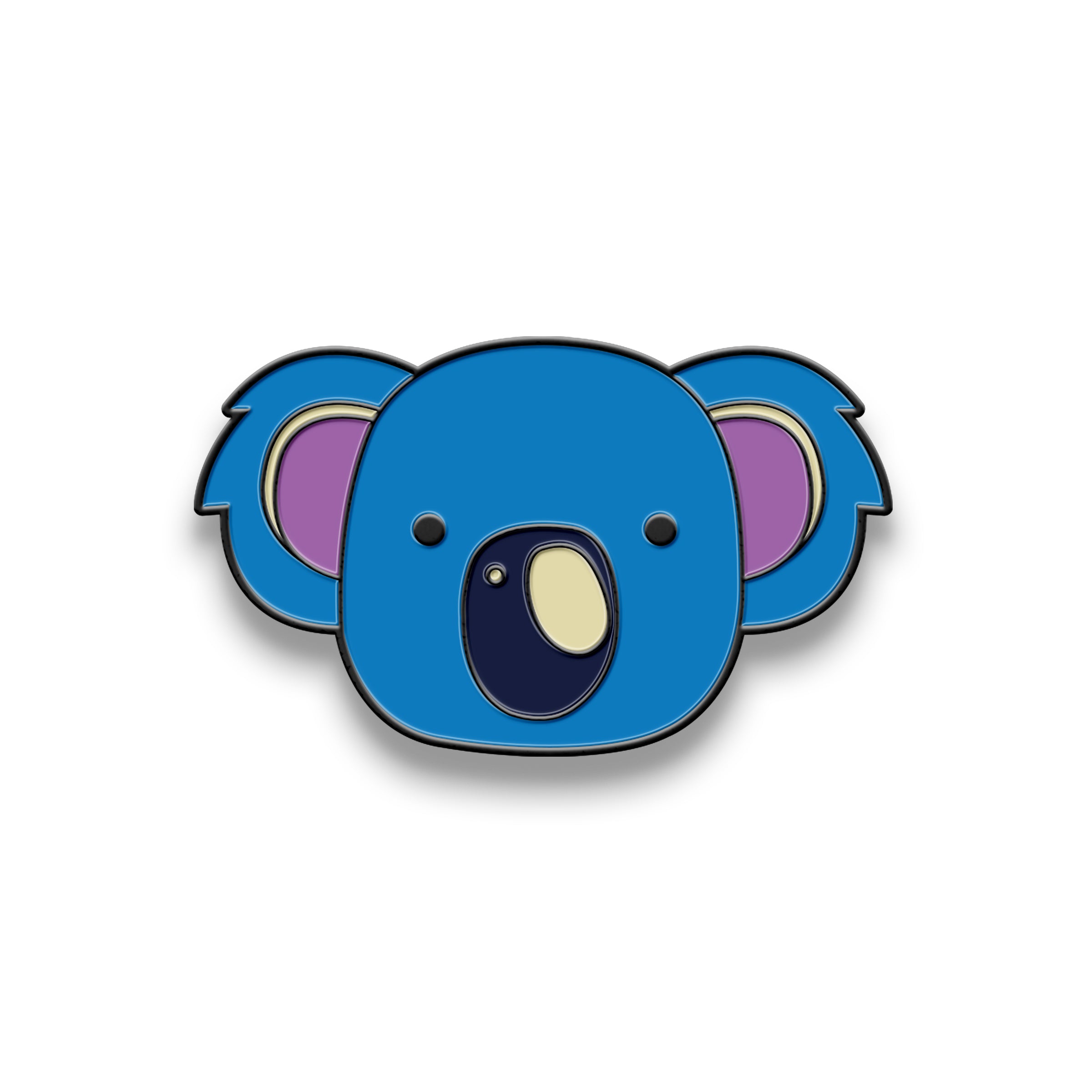 Hat Badge - Koala Head Blue