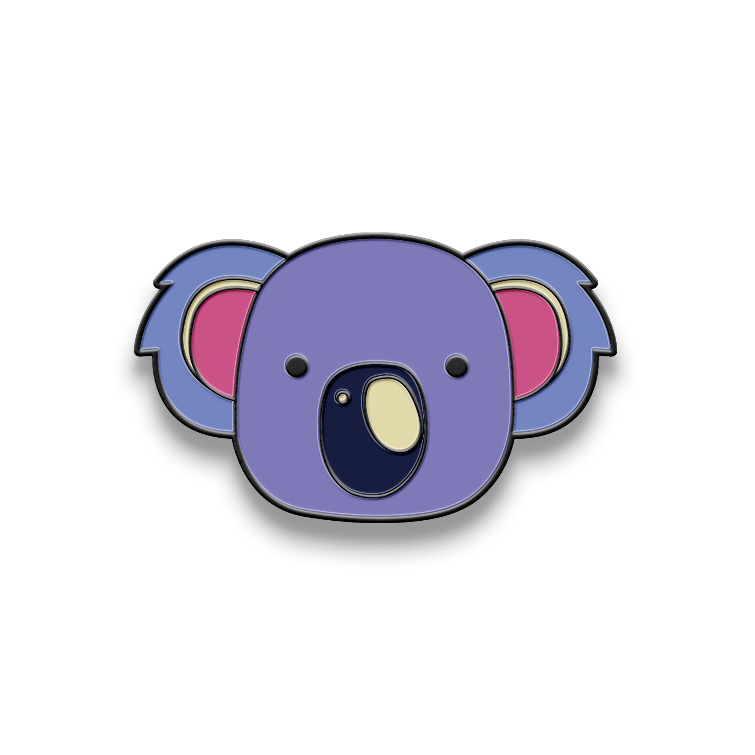 Hat Badge - Koala Head Lavender