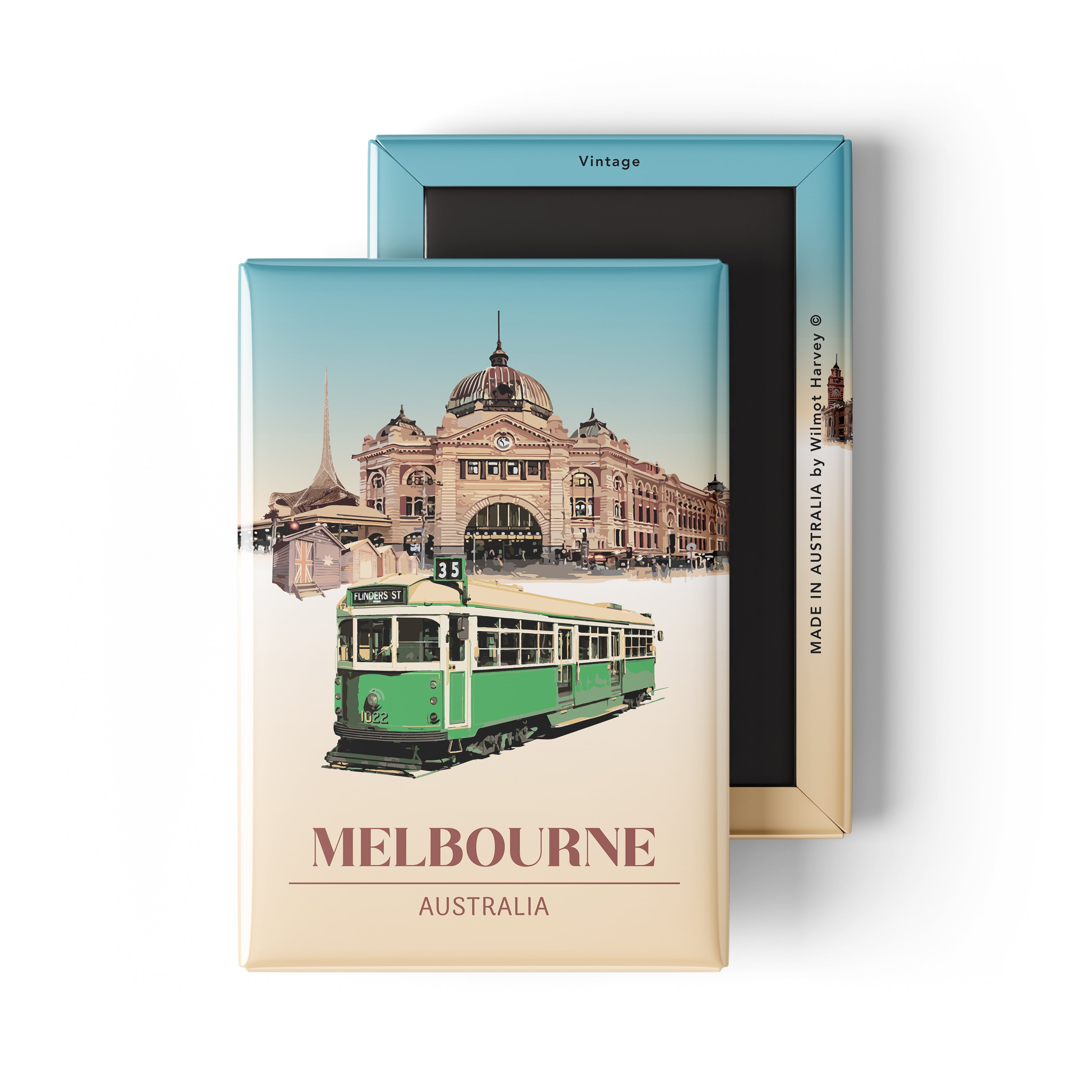 Tin Fridge Magnet - Melbourne Vintage