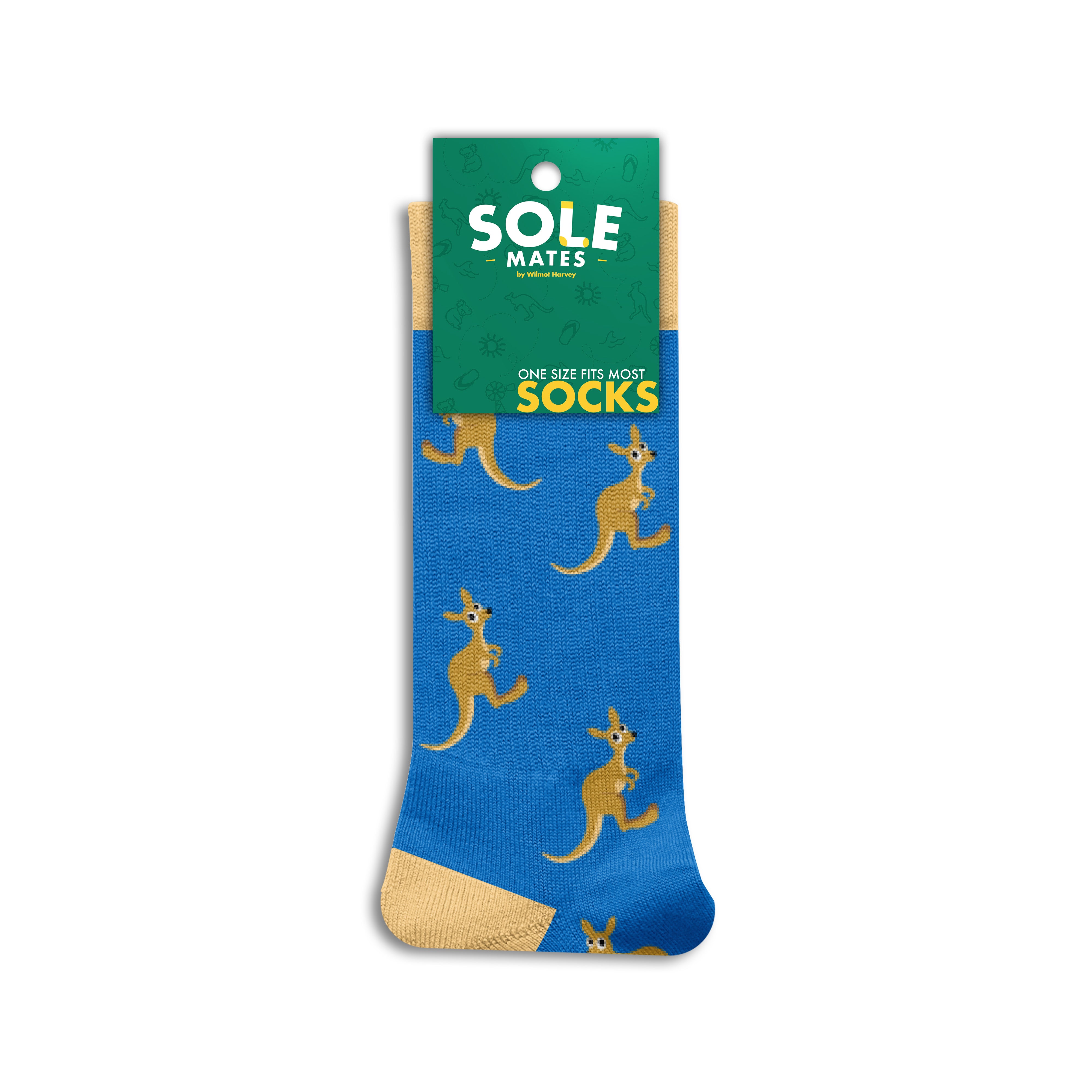 Sole Mates Socks - Kangaroo Blue - Wilmot Harvey