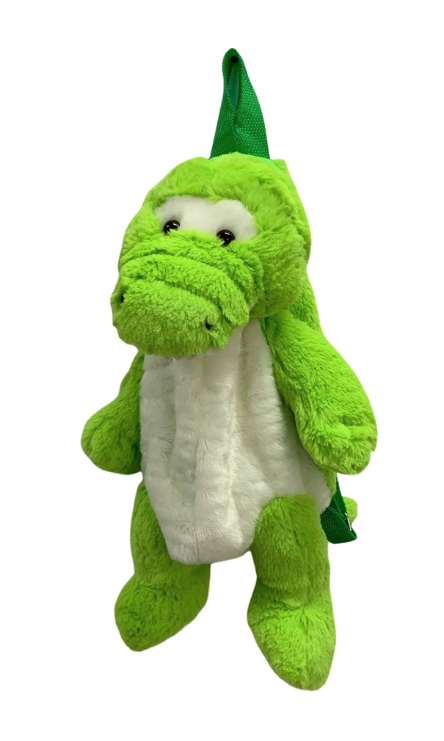Plush Crocodile Backpack - Green - Wilmot Harvey