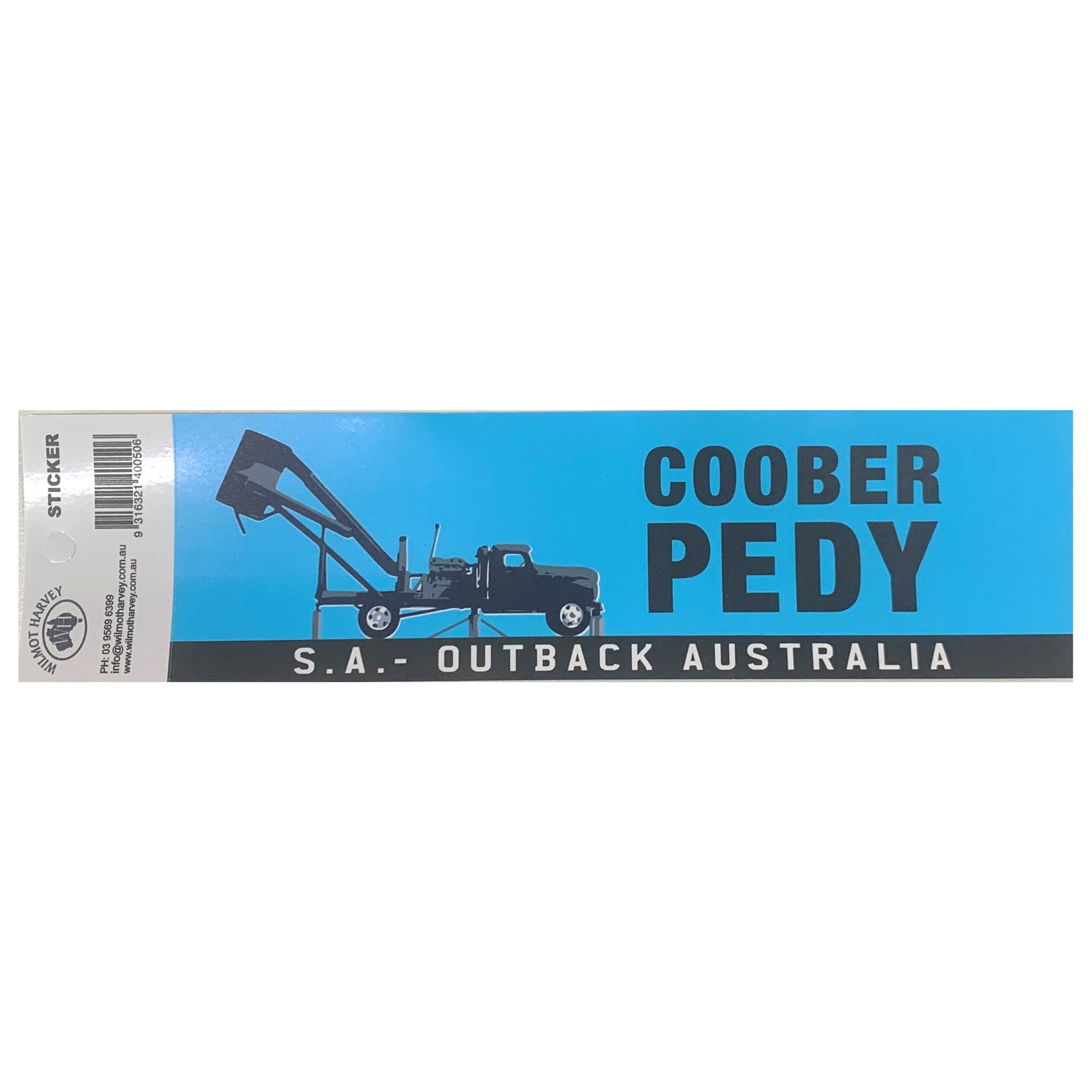 Sticker - Coober Pedy Blower Blue Bumper - Wilmot Harvey