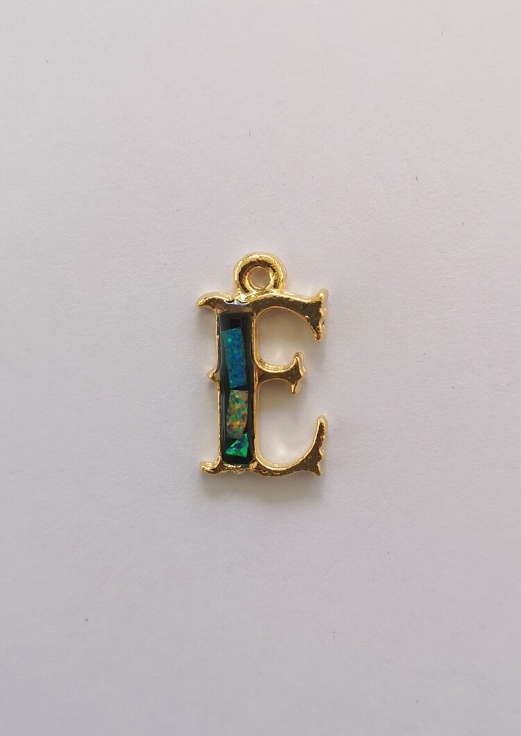 Sliced Opal Pendant - Initials