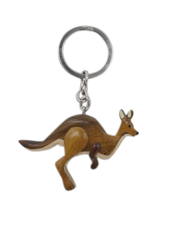 Timber Keyring - Kangaroo Running - Wilmot Harvey Gifts & Souvenirs