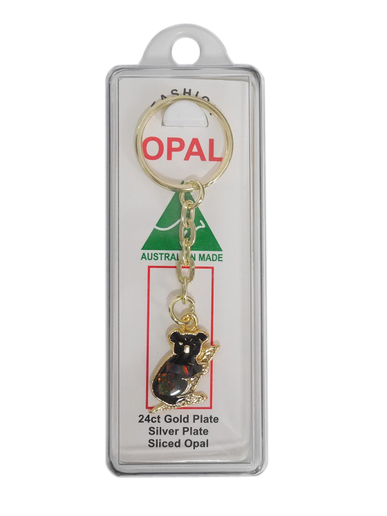 Sliced Opal Keyring - Koala Branch - Wilmot Harvey Gifts & Souvenirs
