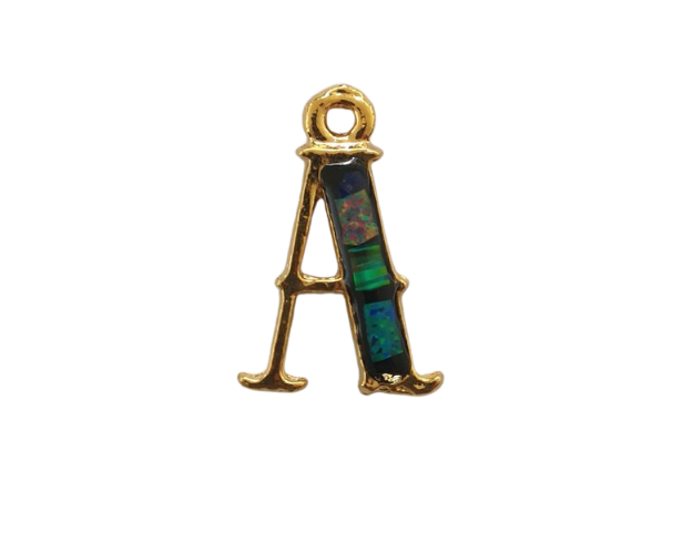 Sliced Opal Pendant - Initials