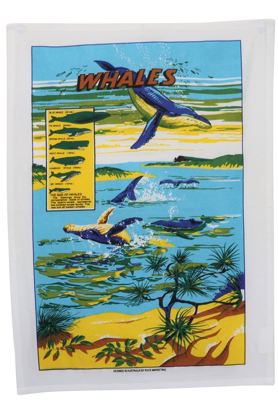 Whales Tea Towel - Wilmot Harvey Gifts & Souvenirs