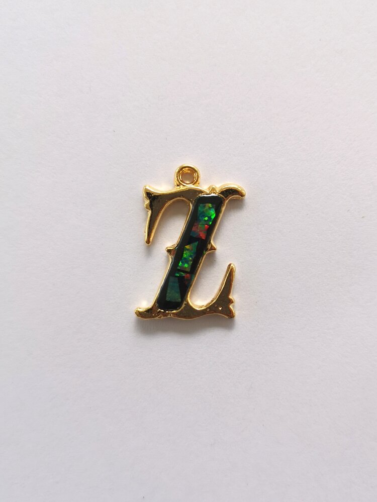 Sliced Opal Pendant - Initials