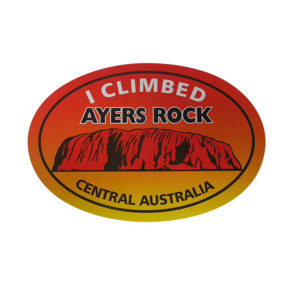 I Climbed Ayers Rock Oval Sticker - Wilmot Harvey Gifts & Souvenirs