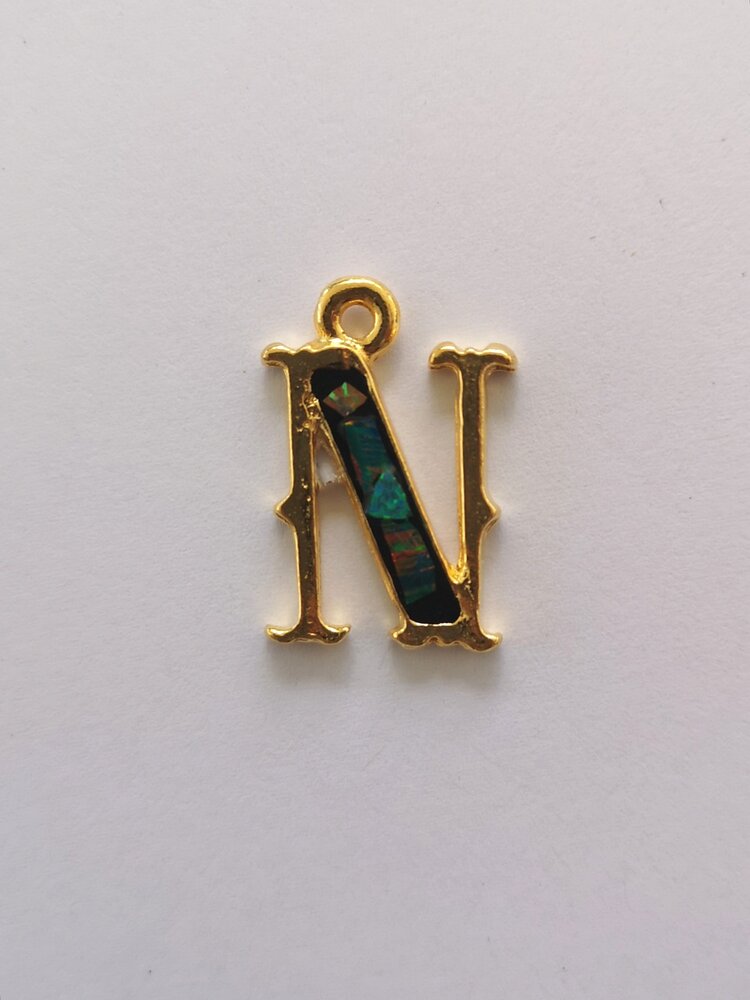 Sliced Opal Pendant - Initials