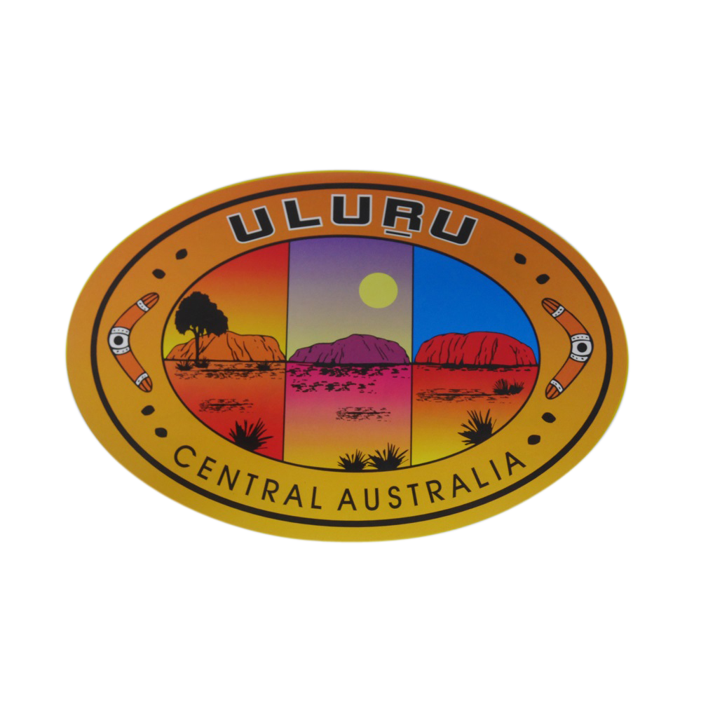 Uluru 3 Scene Oval Sticker - Wilmot Harvey Gifts & Souvenirs